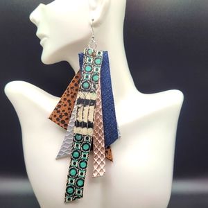 Leather & Denim Earrings